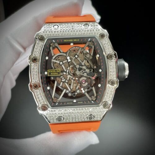 Richard Mille RM35-02 Watch with Orange Rubber Strap 44mm
